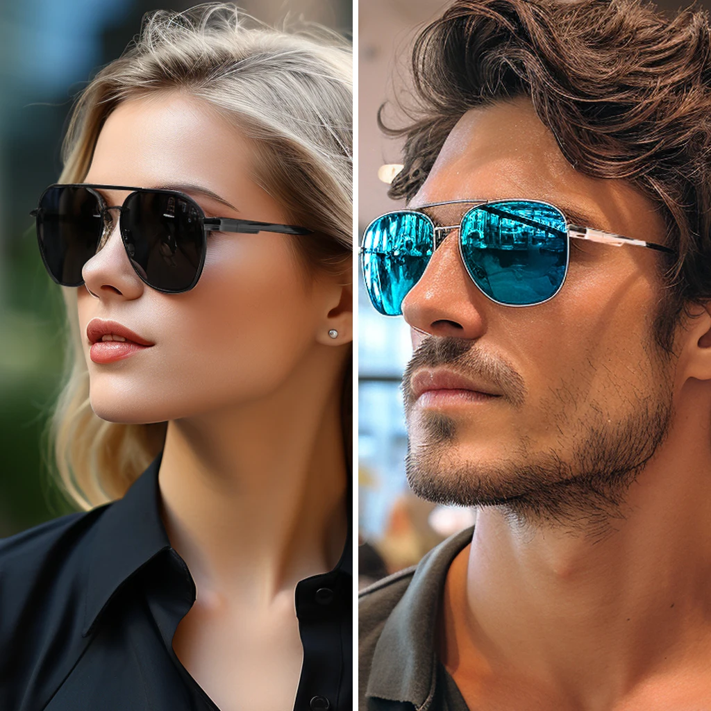 JULI XXL Polarized Aviator Sunglasses - Oversized Square Frame with UV400 Protection