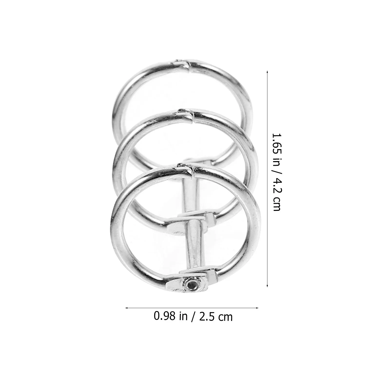 4Pcs 금속 바인더 링 3홀 루즈 리프 바인더 링 홈 오피스 학교 문서용 절묘한 노트북 링 세트