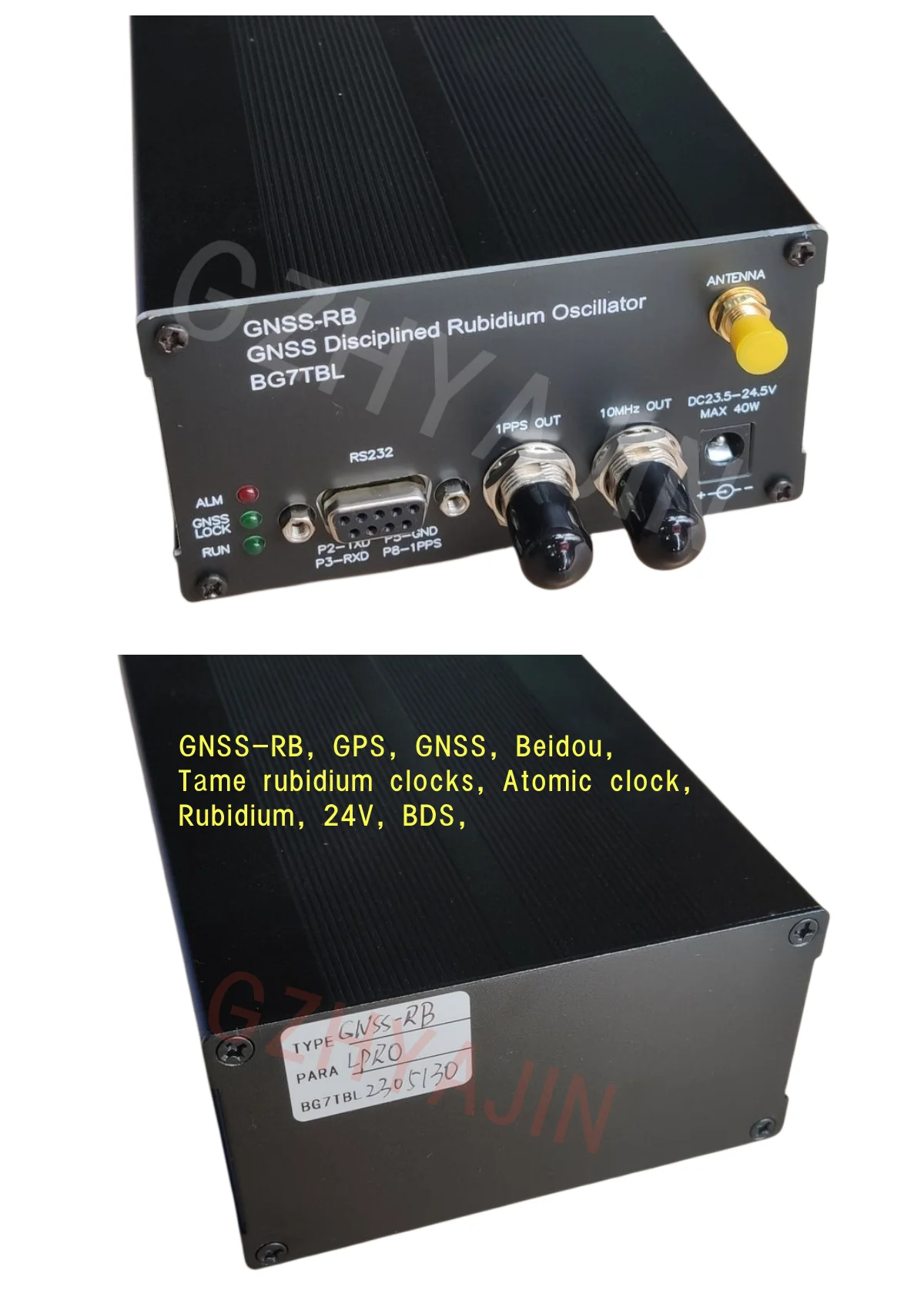 

GNSS-RB, GPS, GNSS, Beidou, taming rubidium clock, Atomic clock, rubidium, 24V, BDS,