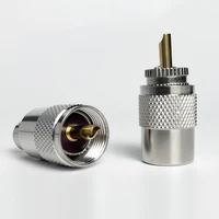 UHF Male Plug &  N-Type Male Plug - Crimp Connector for RG58/RG59/RG6U Coaxial Cable - Gold Plated Brass RF Connector UHF MALE 6