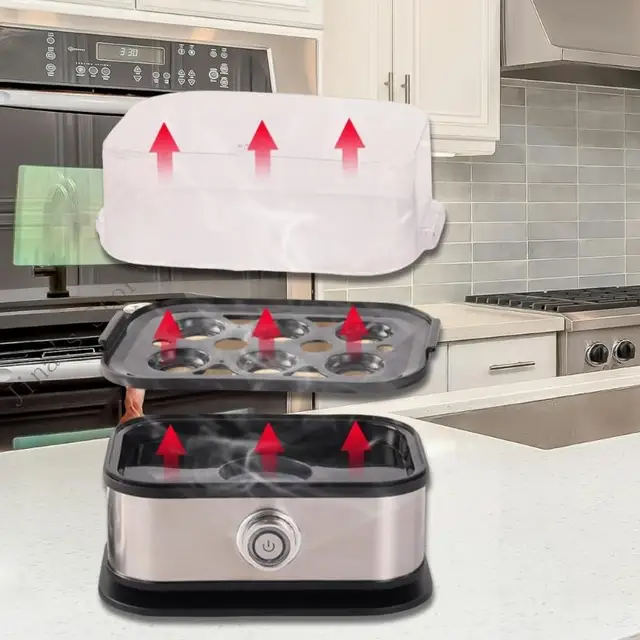 Electric Eggs Cooker Automatic Rapid Boiler 200W Stainless Steel Eggs Steamer with Warming Function Kitchen Accessory