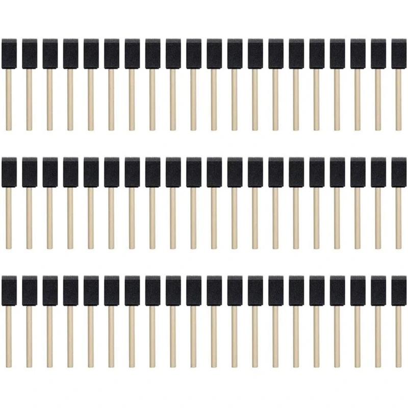 

100 шт., кисти из пены, кисти с деревянной ручкой, кисти для рисования из пенопласта, 1 дюйм, набор кистей для рисования акриловыми красками, ремесла