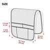 1PC Water Repellent Sofa Armrest Cover Double Pocket Sofa Side Cover Solid Color Plaid Chair Armrest Storage Bag for Living Room 2
