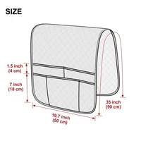 1PC Water Repellent Sofa Armrest Cover Double Pocket Sofa Side Cover Solid Color Plaid Chair Armrest Storage Bag for Living Room 2