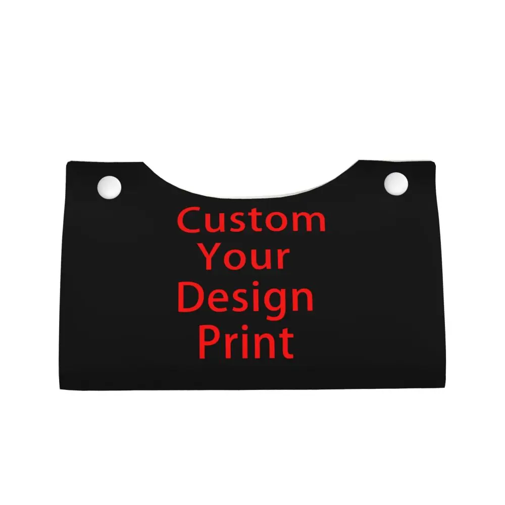 Custom Custom Your Design Tissue Box Cover Rectangular PU Leather Customized Logo Printed Facial Tissues Holder for Office
