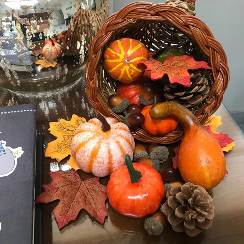 Zucche Decorative Artificiali In Schiuma Per Decorazioni Autunnali Di Halloween 7 Pezzi 88908273