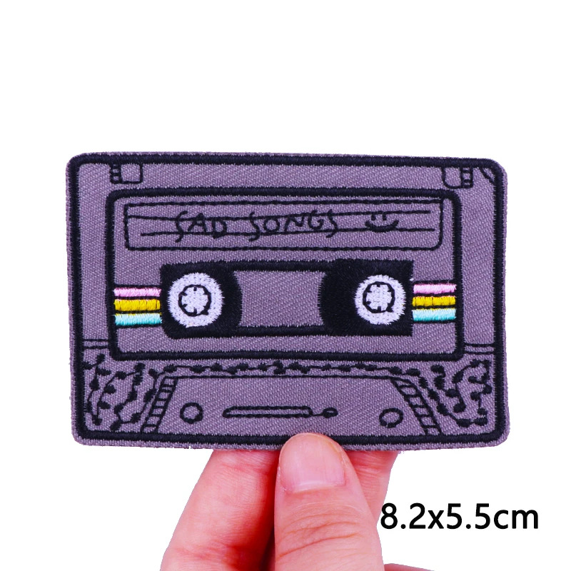 Cassette Tape Embroidery Patch Iron On Patches For Clothing Thermoadhesive  Patches On Clothes Camera Radio Patch Hook Loop Badge