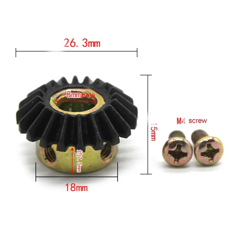 20T Bevel Gear 8MM Hole Model Gear 90 Degree Transmission Steering With 20 Teeth Hardware Iron Bevel