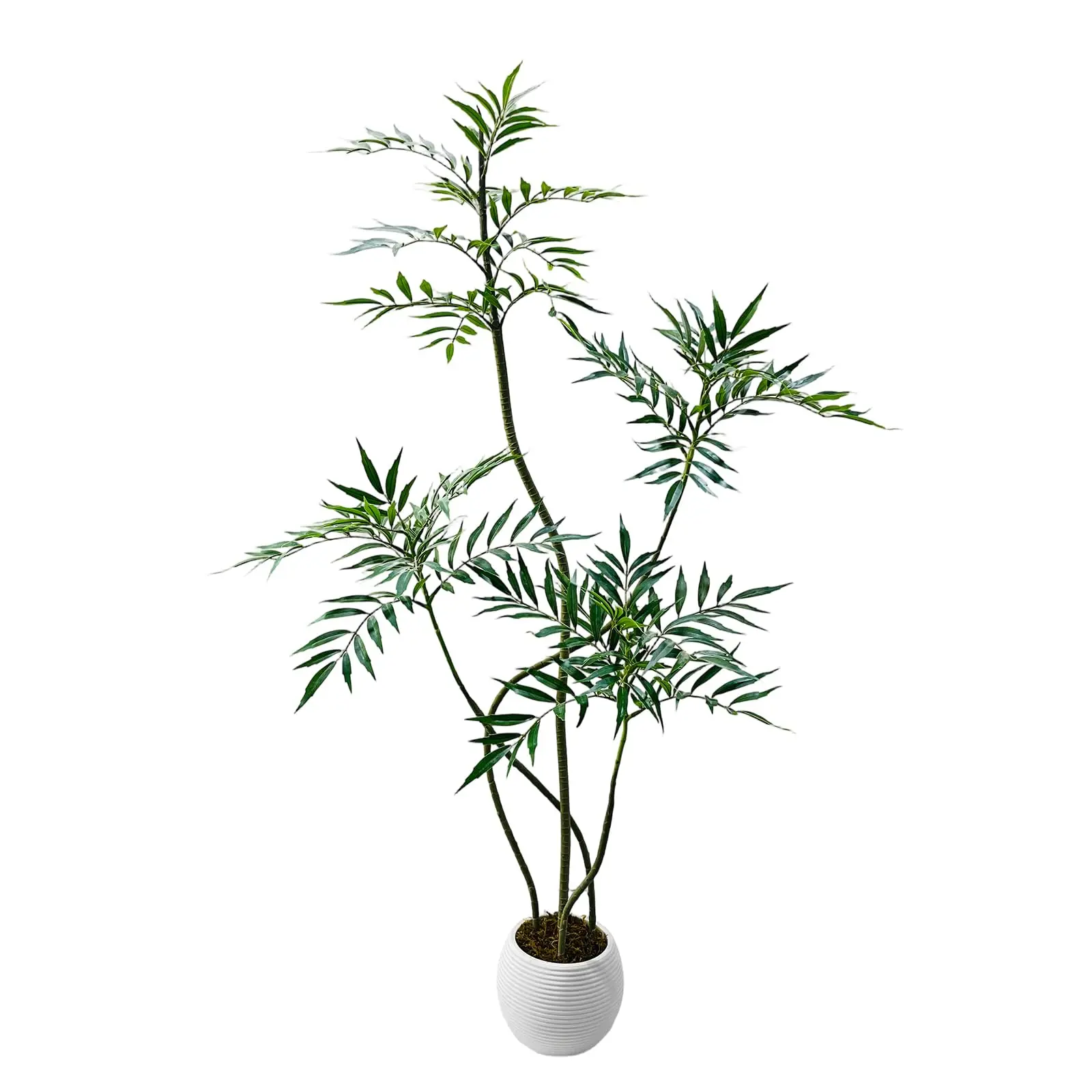 Künstlicher Gummibaum mit weißem Pflanzgefäß, künstliche Zimmerpflanzen, künstlicher Bodenbelag, künstliche tropische Pflanzen, Baum mit realistischer Haptik – Detail 1