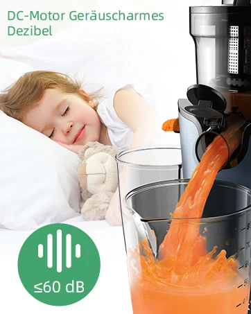 BioloMix Kaltpress-Entsafter, 200 W, langsam kauender Extraktor mit 78 mm breitem Einfüllschacht für ganzes Obst und Gemüse – Detail 8