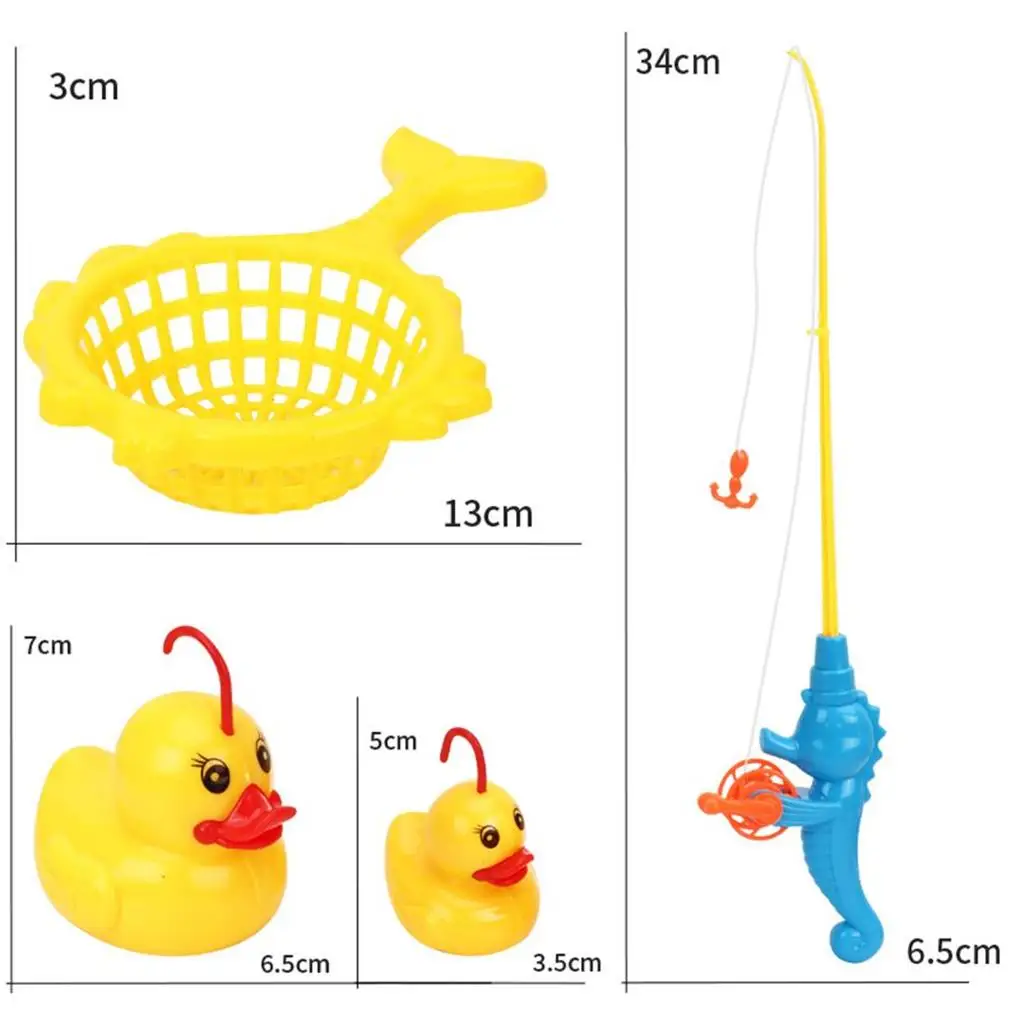 9Pcs/Set Induction Duck Waterproof Reusable Fishing Game Bath Toy