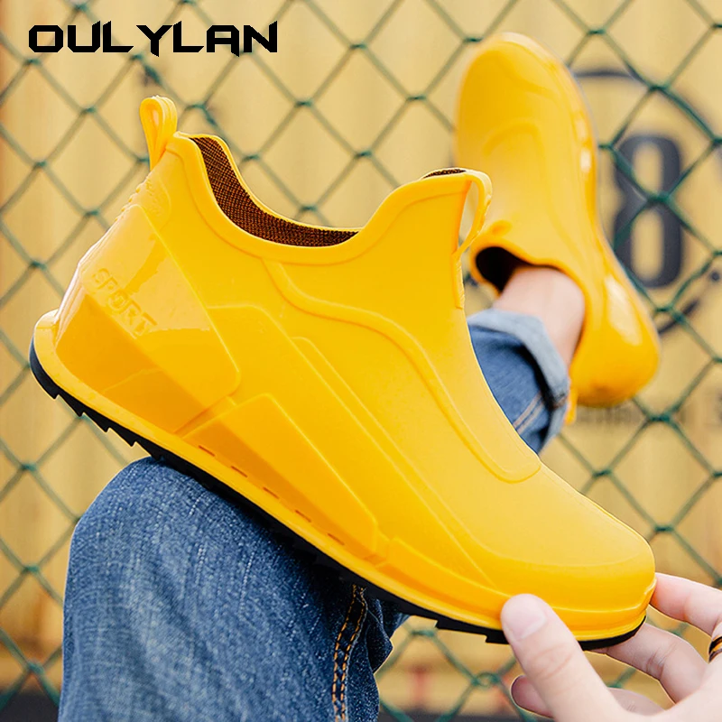 Fashion Fishing Wading Shoes Men Summer Outdoor Rain Water Trekking Hiking Sneakers Men's Anti Slip Fishing Rubber Shoes