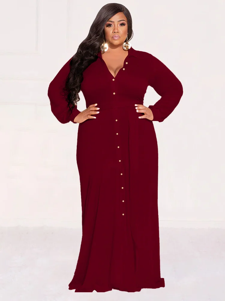 Wmstar-Robe Longue et ??l?�gante de Grande Taille pour Femme,V??tement d'Automne ?� l?�vent,Couleur 
