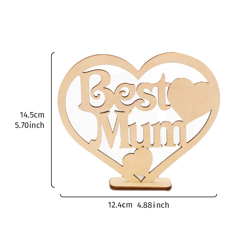 1 best mon Mother's Day gift decorative letter card wooden decoration, suitable for placing living room, bedroom, Mother's Day d