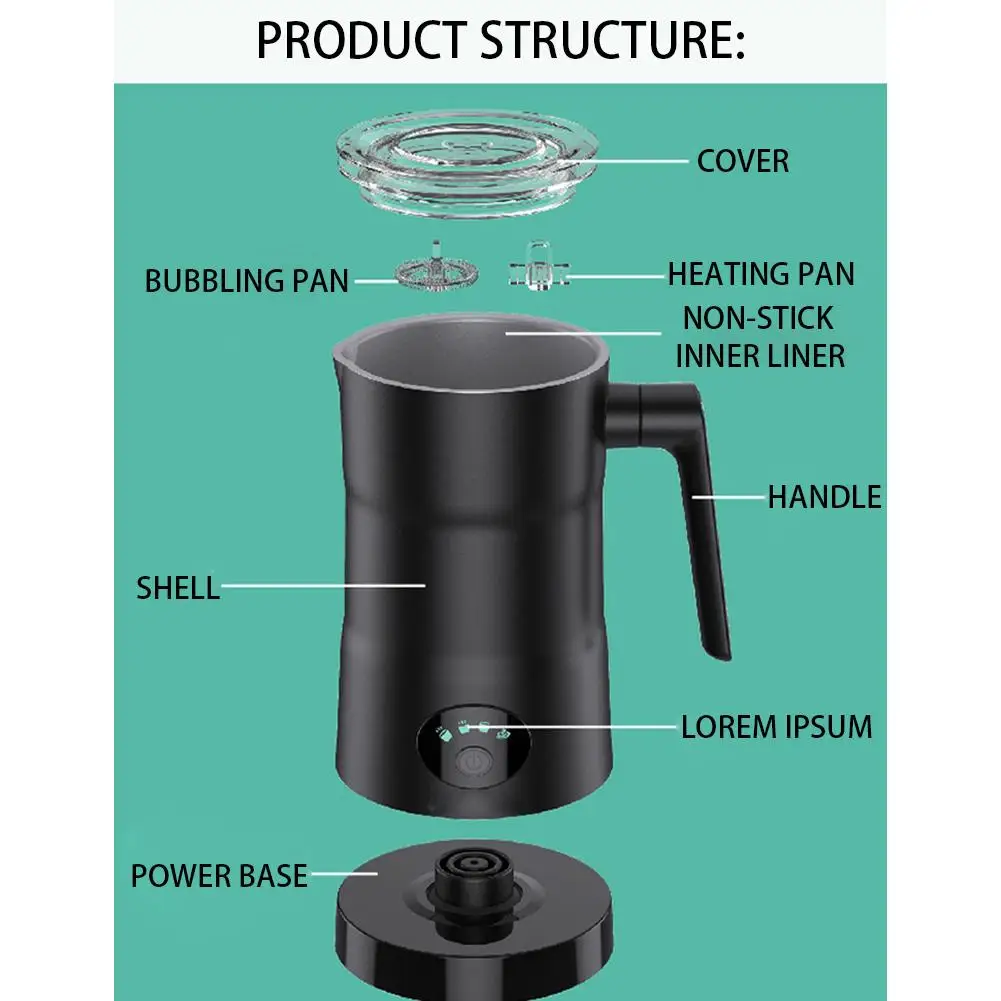 400W Electric Milk Frother Steamer 4 In 1 Milk Steamer Foam Maker and Milk  Warmer for Coffee Cappuccino and Macchiato
