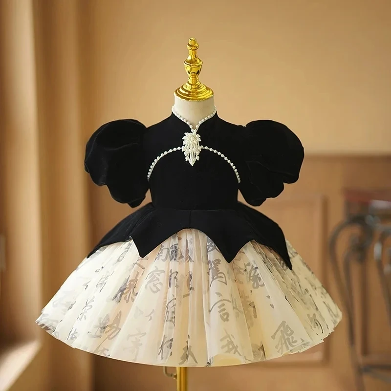

Flower Girls Dresses for Kids Baby 1st Birthday Children's Princess Costume Infant Ball Gowns Baptism Party Fluffy Wedding Dress