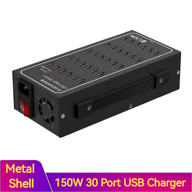 

Metal Universal 150W Multi Usb Charger for iPhone 12 13 14 Pro Max 30 Port USB Fast Charging Dock Station for Samsung S23 Xiaomi