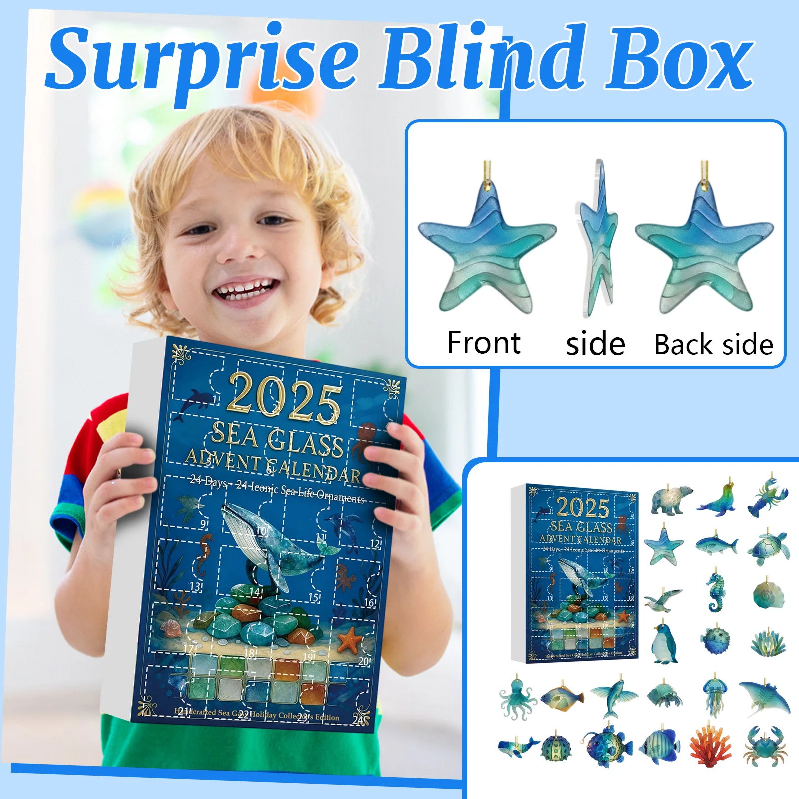 Advent Calendar 2025 24 Days Countdown Calendar with Festive Ornaments for Christmas Tree Decor & Holiday Collecting Home Decor