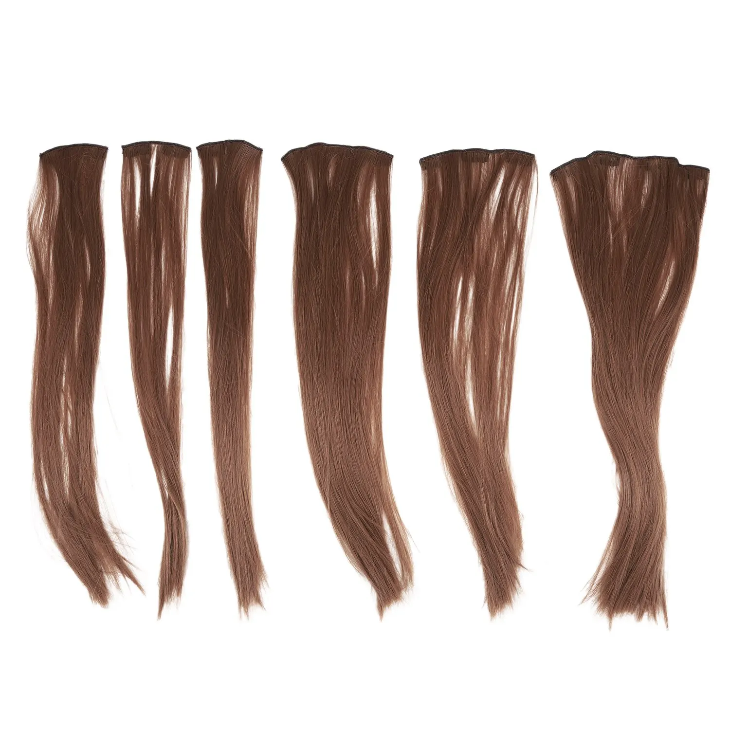 

Women's Special Wig Piece Smooth Straight Hair with Short Hair Clips Each Set of 16 Clips Light Brown 24 Inches