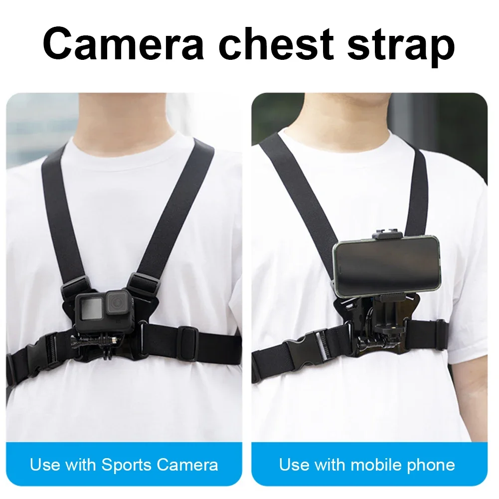 카메라 가슴 하네스 스트랩 장착 벨트, 고프로 히어로 10, 9, 8, 7, 6, 5, Insta360, SJCAM, EKEN, DJI OSMO, 액션 2, 카메라 액세서리