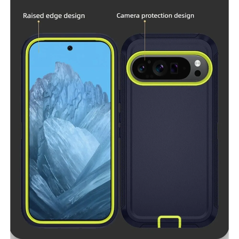 Triple-Layer Shockproof Armor Case with Belt Clip - Rugged Hybrid Protection