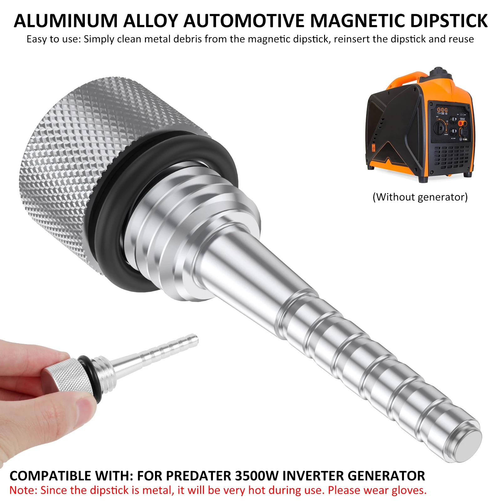 Oil Dipstick Generator Magnetic Oil Dipstick Aluminum Alloy Magnetic Oil Dip Stick Durable Automotive Trip Dipstick For Replacement Petrol
