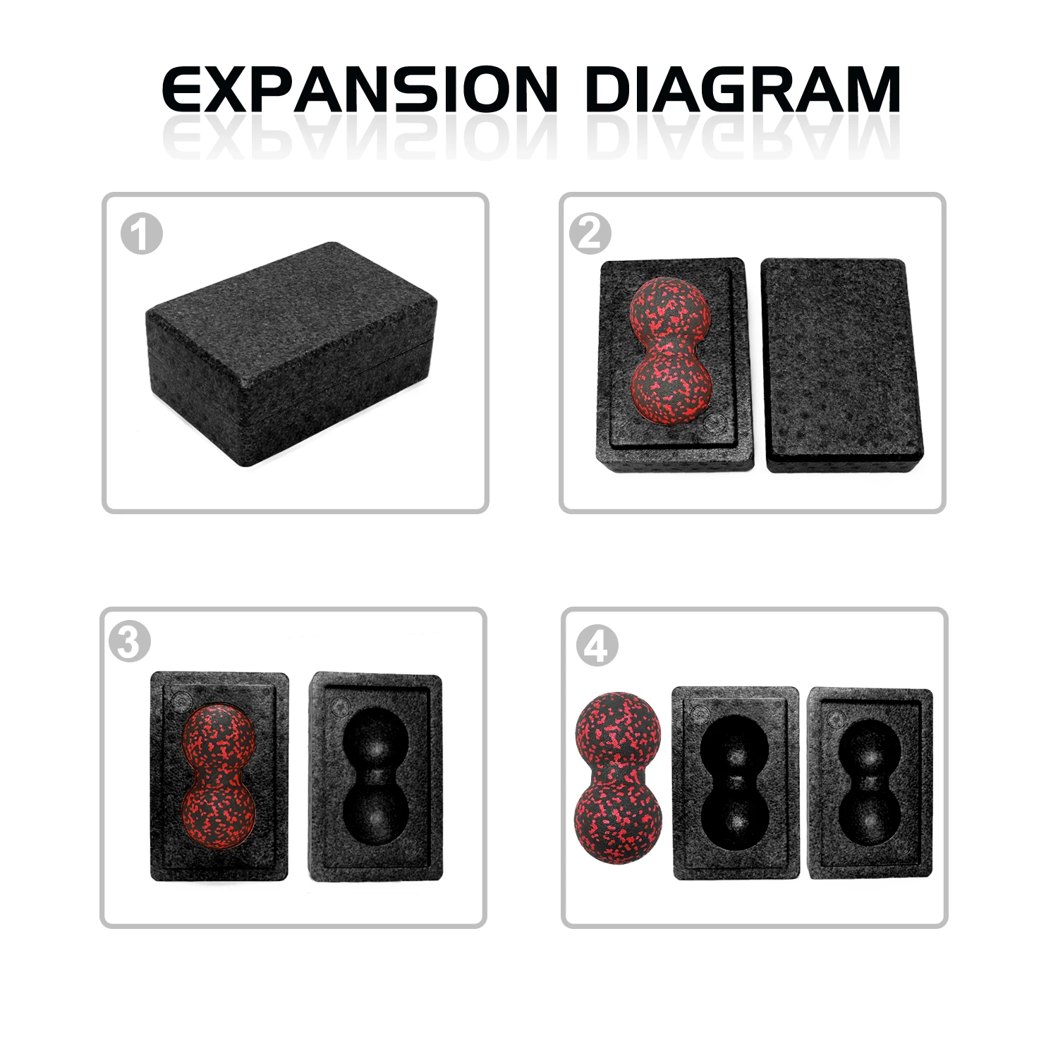 2-in-1 Yoga Block Epp High Hardness 2-in-1 Peanut Ball Fascia Ball Yoga Block Lightweight Yoga Foam Block