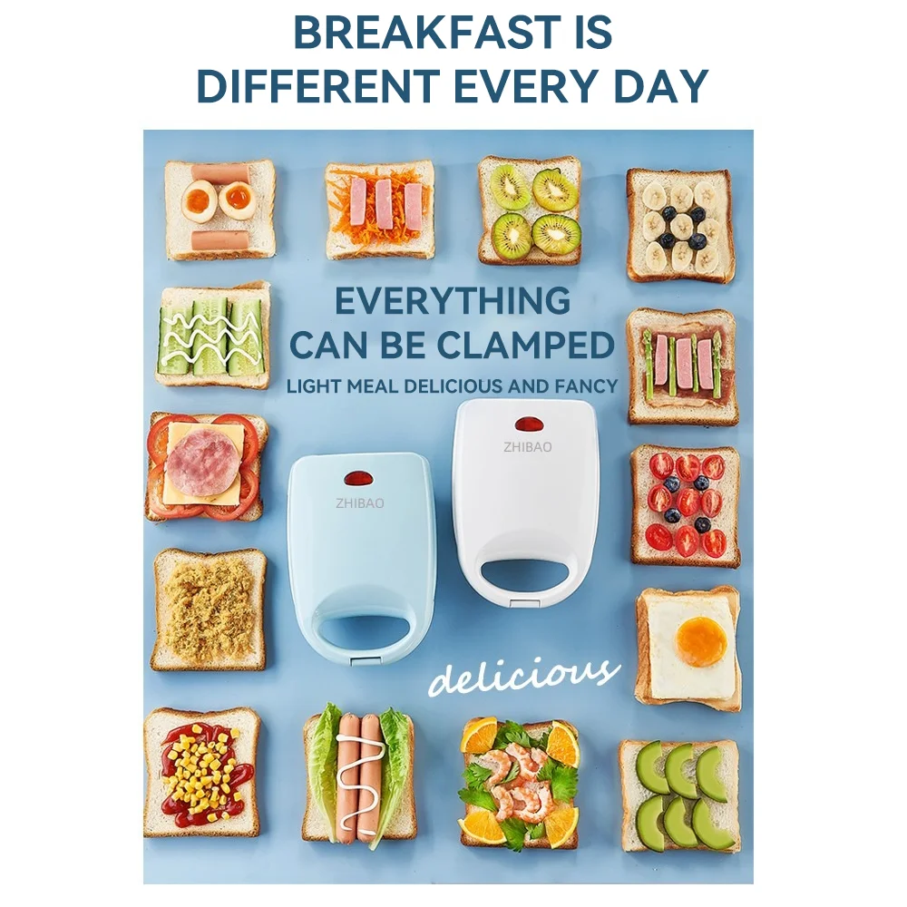 Sandwich Maker Omelet Baking Pan Non-stick Coating Home Toaster Electric Food Making Machine For Home Kitchen