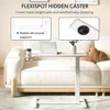Adjustable Overbed Bedside Table with Wheels Pneumatic Mobile Standing Laptop Desk Rolling Computer Cart Movable Overbed Table 3