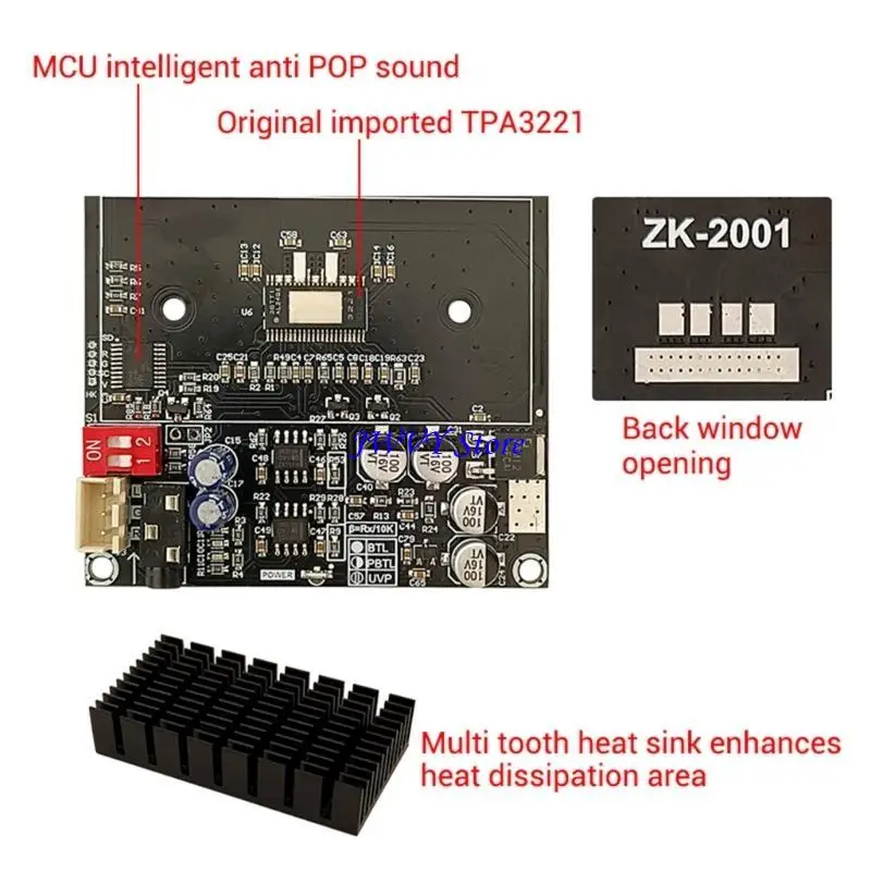 573A 200W 서브우퍼 100W+100W 2채널 디지털 전력 증폭기 모듈은 청각 설정에서 서브우퍼를 향상시킵니다.