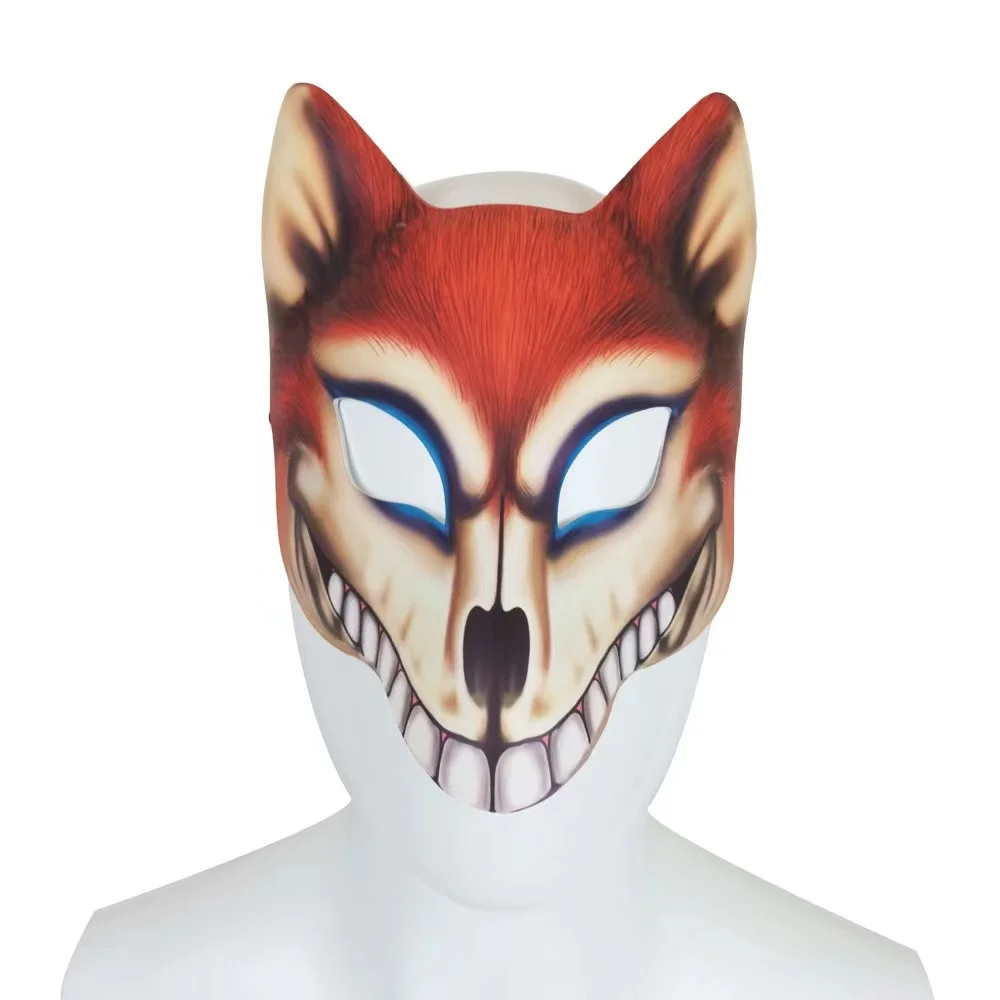 

Halloween Carnival Masquerade Prom Leather Printed Japanese Ghost Beast Fox Mask Party Costume Adult Prom Dress Up Mask