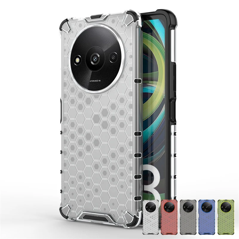 Per Xiaomi Redmi A3 Custodia Xiaomi Redmi A3 Cover Luxury Honeycomb Antiurto Tpu Armor Pc Custodia Posteriore In Silicone Per Telefono Xiaomi Redmi A3