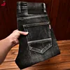 High-End Black Trend Jeans Men's 2024 NEW Autumn and Winter Stretch Slim Straight Fashion Casual Classic Denim Trousers 1