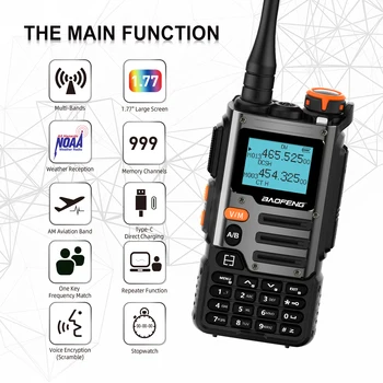 Baofeng UV-K68 Walkie Talkie Air Band Radio TYPE-C K68 Charge UHF VHF DTMF FM NOAA Wireless Frequency Two Way Radio 2