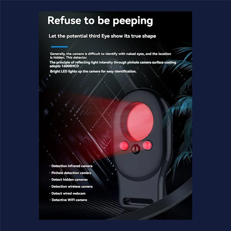 Anti-Theft LED IR Alarm For Hotel, Rental, Outdoor Travel Anti Candid Camera Security Device