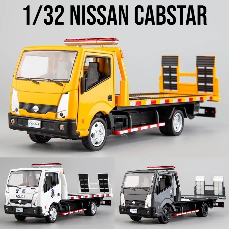 1/32 Nissan Cabstar Trailer Platform Truck Toy Car Diecast Matal