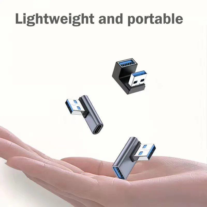 Type-C To USB Support OTG 10Gbps USB Adapter Data Cable Extension USB C To Usb 3.0 Elbow U Type Converter Turn Angle for Laptop 2