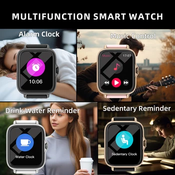 1.83'' Smart Watch with Message Answer Call Sleep Monitoring Sports Pedometer Information Alerts For iPhone Android 5