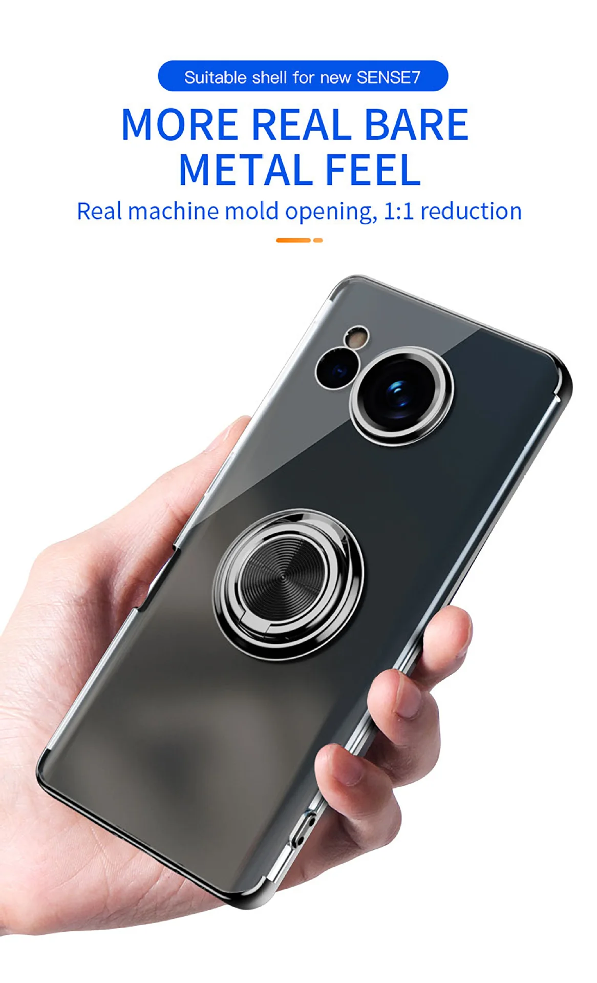 Clear Cover with Soft Transparent Back and Ring Stand