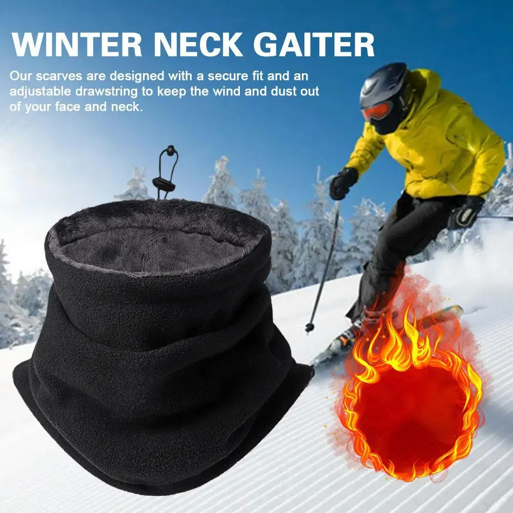 Winter Warm Ski Mask Bandana Fleece Neck Warmer Gaiter Windproof Sport Scarf Camping Hiking Balaclava Fishing Cycling Face Mask winter polar coral hat fleece balaclava men face mask neck warmer beanies thermal head cover tactical military sports scarf caps