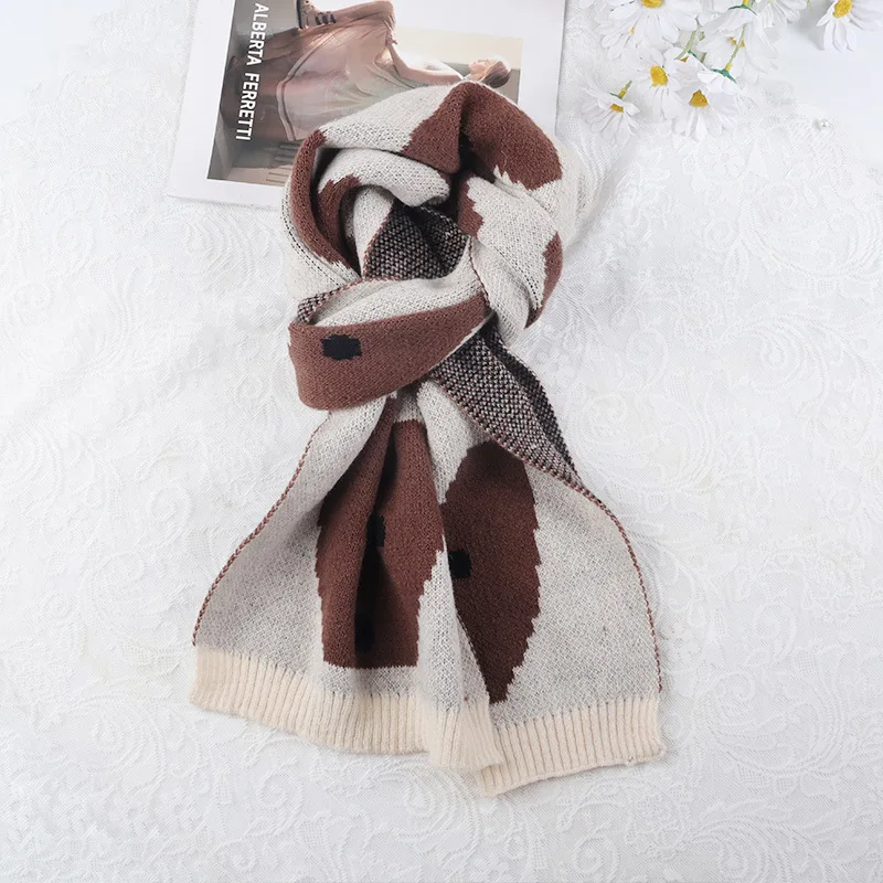 Japanischer süßer Hund gestrickter Schal für Frauen, Winterwärme, Hals für Studentenpaare mit Wolle – Detail 3
