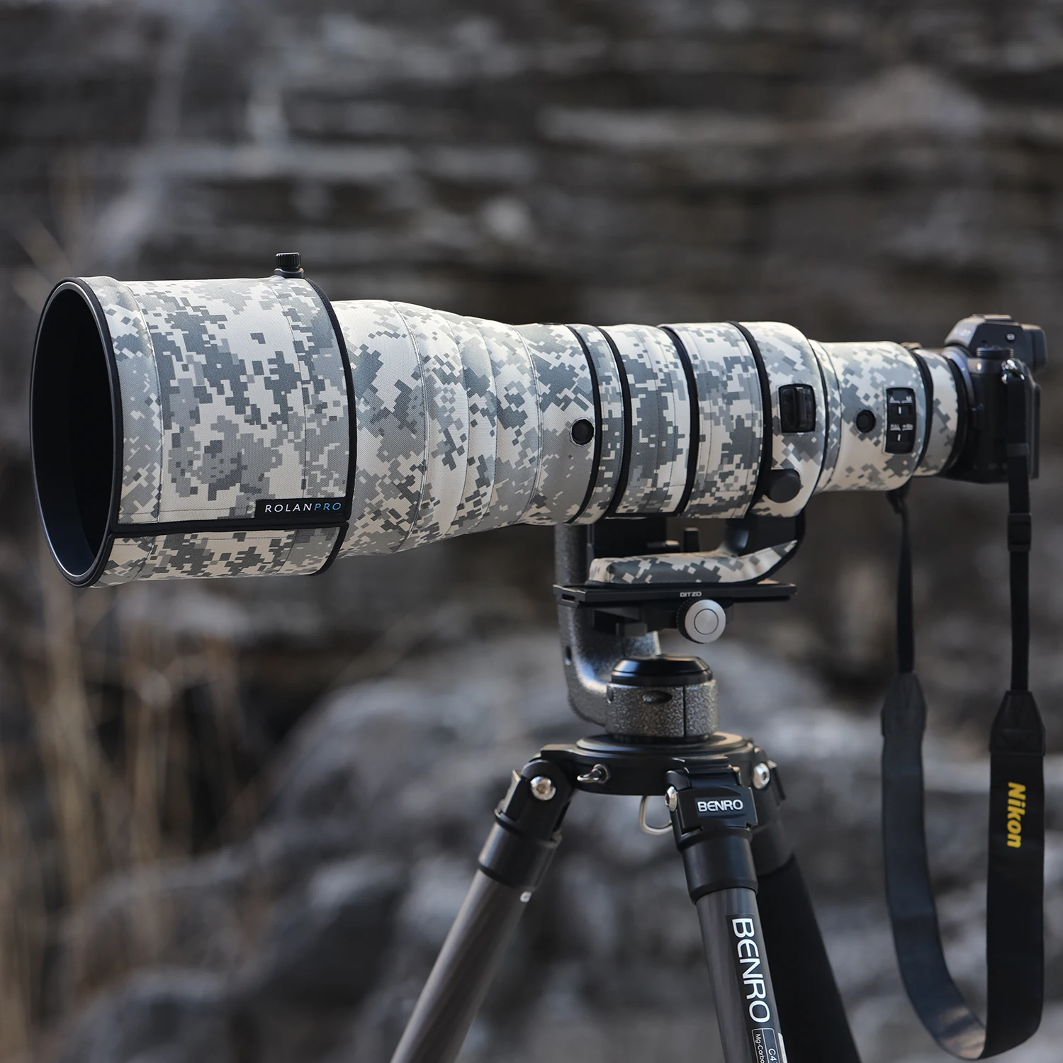 ROLANPRO Copriobiettivo Mimetica Per Nikon AF-S 600mm F/4G ED VR – Protezione Impermeabile E Antigraffio