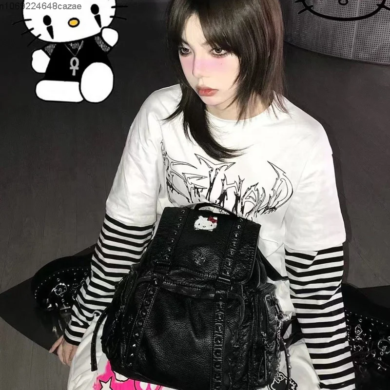 Y2K Hello Kitty Sanrio Cinch Top Nylon Leather Backpack Purse Sanrio | Bags | Y2k Hello Kitty Sanrio Cinch Top Nylon  main image 3