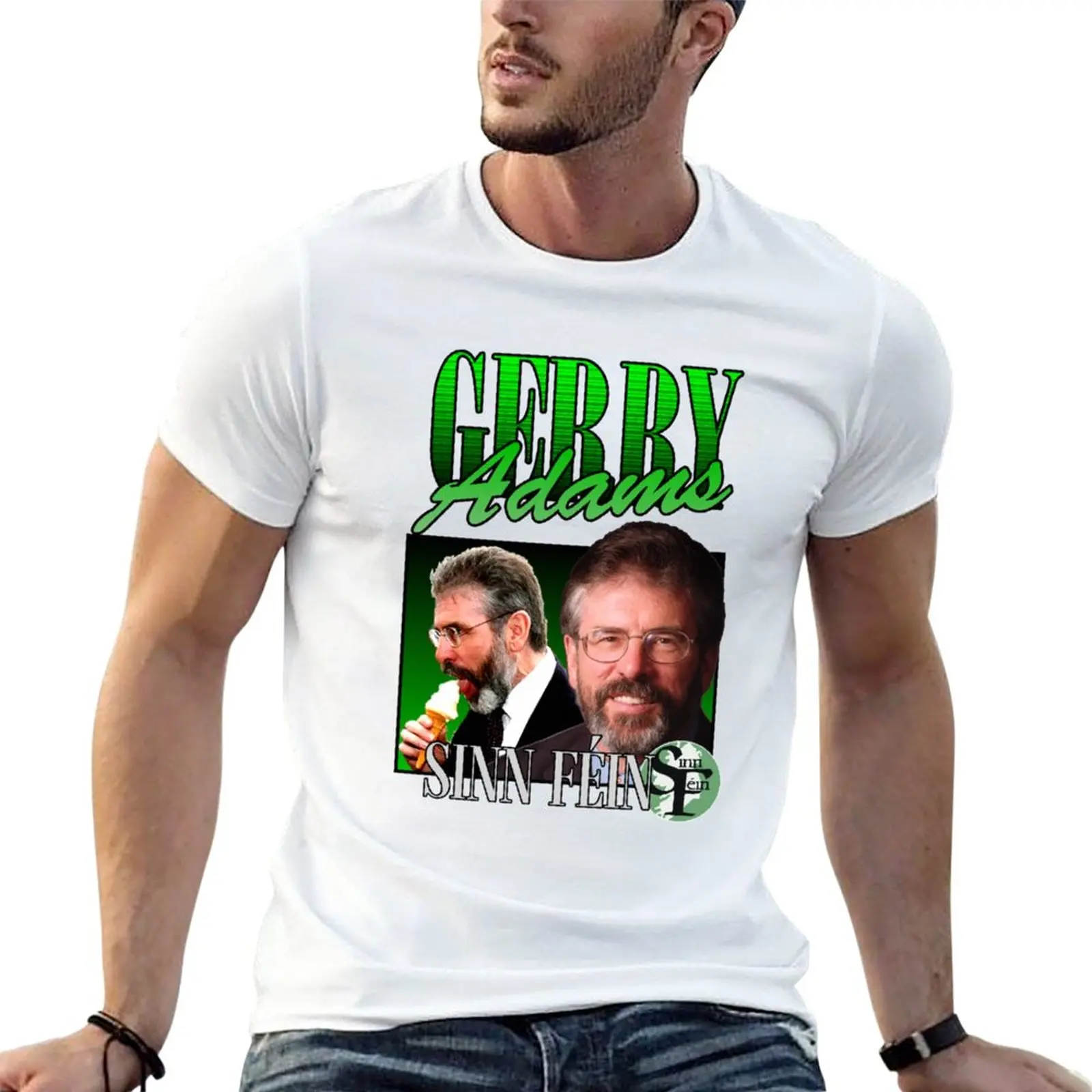New Gerry Adams Sinn Fin Vintage T-Shirt Camicia Ad Asciugatura Rapida Vestiti Carini Abbigliamento Da Uomo