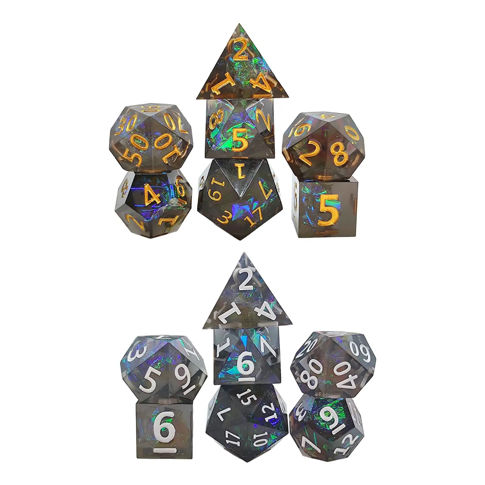 Durable Dice Practical Portable 1 Set Set Kit RPG DND Board Games 7 Polyhedral 