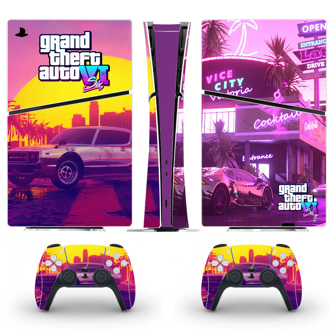 Grand Theft Auto Gta 6 Ps5 Slim Digital Skin Sticker Decalcomania Cover Per Console E 2 Controller Nuovo Ps5 Slim Skin Vinyl