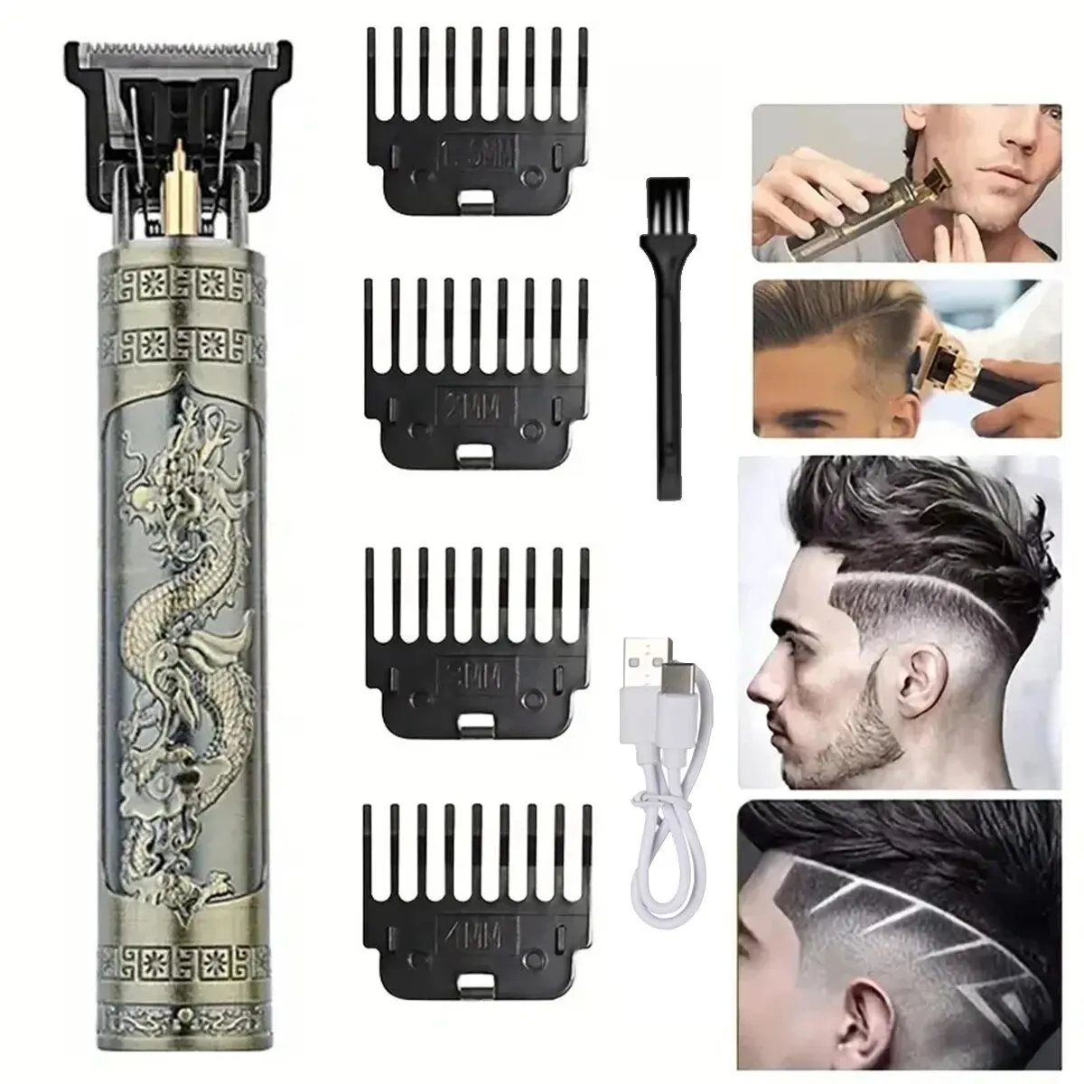 thumbnail image 1 of Cortadora de pelo eléctrica T9 USB para hombres, máquina de corte de pelo, afeitadora recargable para hombres, recortadora de barba técnica para peluquero, 1 of 4