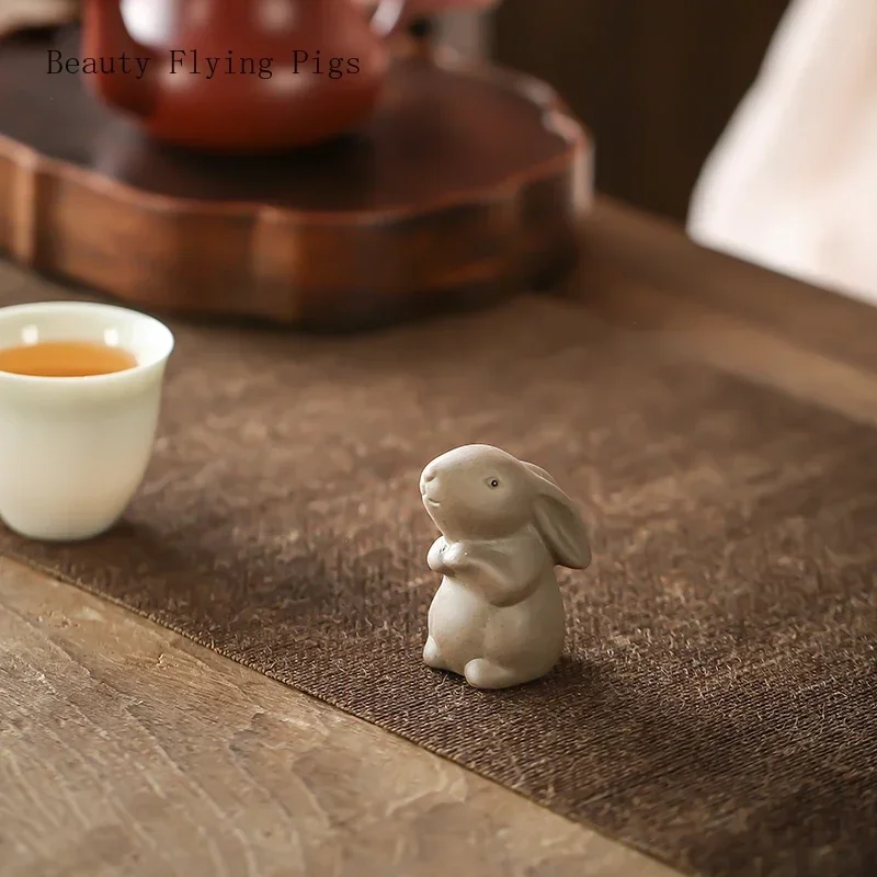 Ceramic Fingertip Tea Pet Twelve Zodiac Zodiac Pig, Sheep, Chicken, Rabbit Tea Play Office Home Purple Sand Decoration