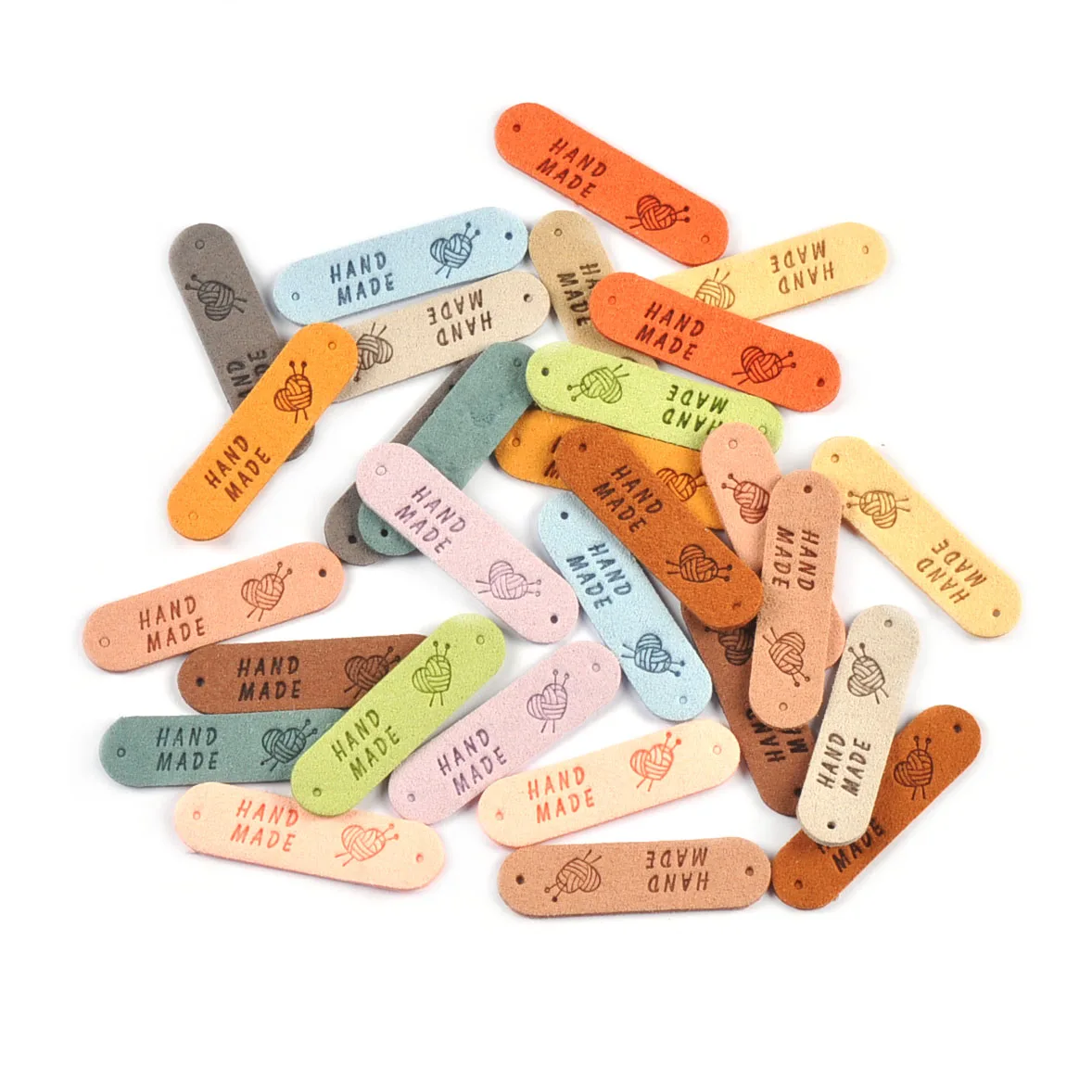 20Pcs 4.5x1.2cm 15Colors Mixed Leather Embossed Labels Sewing Accessories 2holes Garment Tag leather labels,clothing labels,leather tags,garment labels,sewing labels
