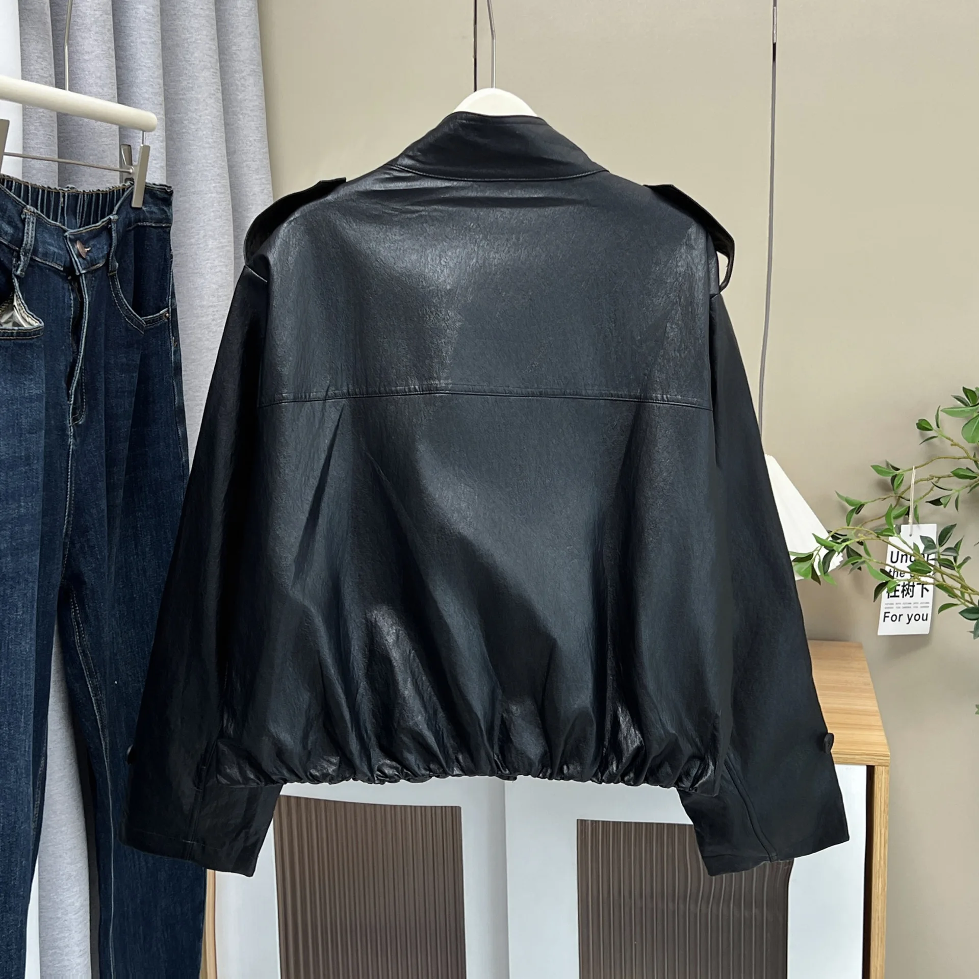 XXXXL Fashion Plus Size Women's Leather Jackets Autumn Of 2025 Loose Sweet And Cool Short Coat